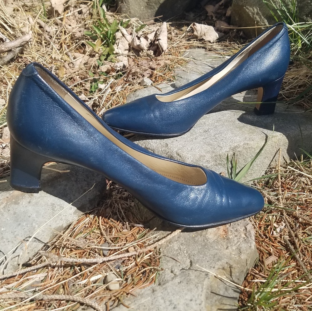 Bally Rosebud Block Heel Pumps
